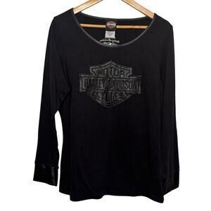 Harley Davidson Satin Trimmed Bar and Shield Long Sleeve Shirt XL Precision HD